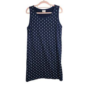 MASTRO BIANCO Tank Dress size M NAVY BLUE WHITE ANCHORS Coastal Beachy Nautical